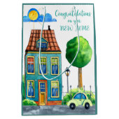 あなたの新しい家媒体のお祝い ミディアムペーパーバッグ (正面)