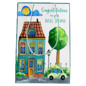 あなたの新しい家媒体のお祝い ミディアムペーパーバッグ (裏面)