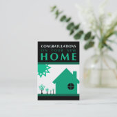 あなたの新しい家(緑の形)のお祝い 紹介カード (スタンド正面)