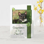 あなたの新しい猫のお祝い カード (黄色い花)