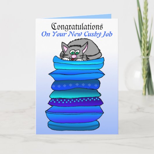あなたの新しく楽な仕事のおめでとう カード (正面)