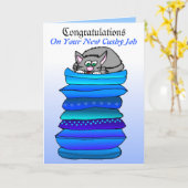 あなたの新しく楽な仕事のおめでとう カード (黄色い花)