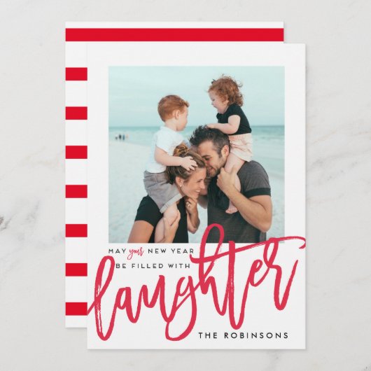 あなたの新年は笑い声で満ちているように シーズンカード (正面/裏面)