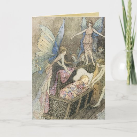 あなたの新生児の妖精の国の恵み 案内状 (正面)