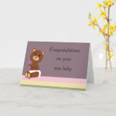 あなたの新生児カードおめでとう カード (黄色い花)