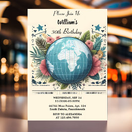 あなたの旅行キャビンビーチ宛先30th誕生日 招待状