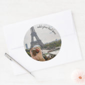 あなたの旅行写真およびカスタムの文字のテンプレートを加えて下さい ラウンドシール (封筒)