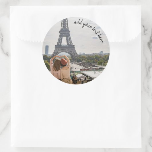 あなたの旅行写真およびカスタムの文字のテンプレートを加えて下さい ラウンドシール (バッグ)