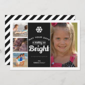 あなたの日が明るメリーく輝くクリスマスの写真に シーズンカード (正面/裏面)