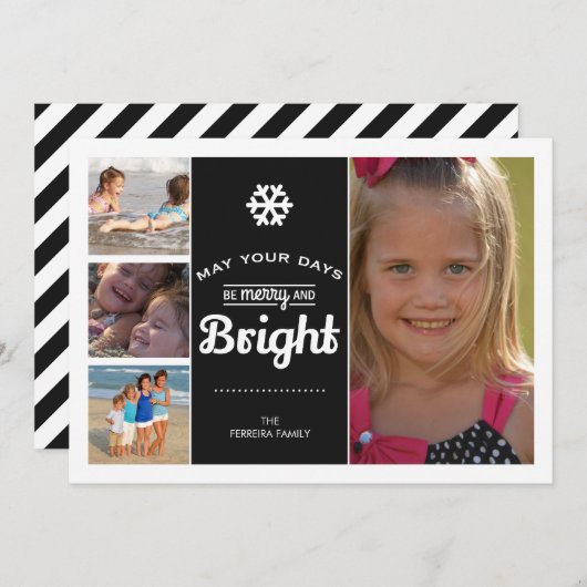 あなたの日が明るメリーく輝くクリスマスの写真に シーズンカード (正面/裏面)