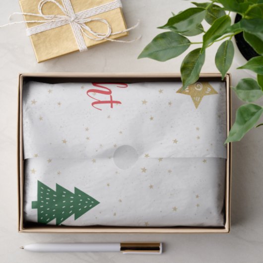 あなたの日が明メリーるい木の金ゴールド星でありますように 薄葉紙 (ギフト)