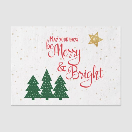 あなたの日が明メリーるい木の金ゴールド星でありますように 薄葉紙 (正面)