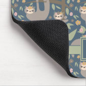 あなたの最初の|かわいい花の怠惰パターンを加えて下さい マウスパッド (コーナー)