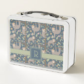 あなたの最初の|かわいい花の怠惰パターンを加えて下さい メタルランチボックス (裏面)
