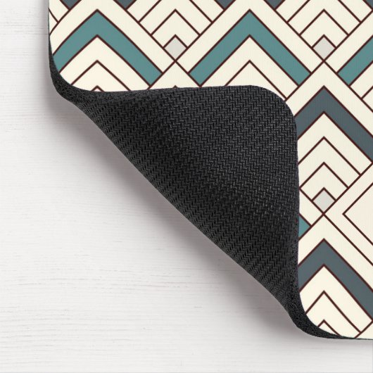 あなたの最初の|のティール(緑がかった色)幾何学的なパターンを加えて下さい マウスパッド (コーナー)