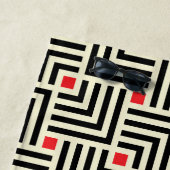 あなたの最初の|幾何学的なラインパターンを加えて下さい ビーチタオル (インサイチュ)