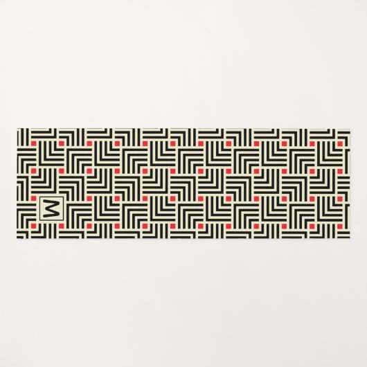 あなたの最初の|幾何学的なラインパターンを加えて下さい ヨガマット (正面(横))