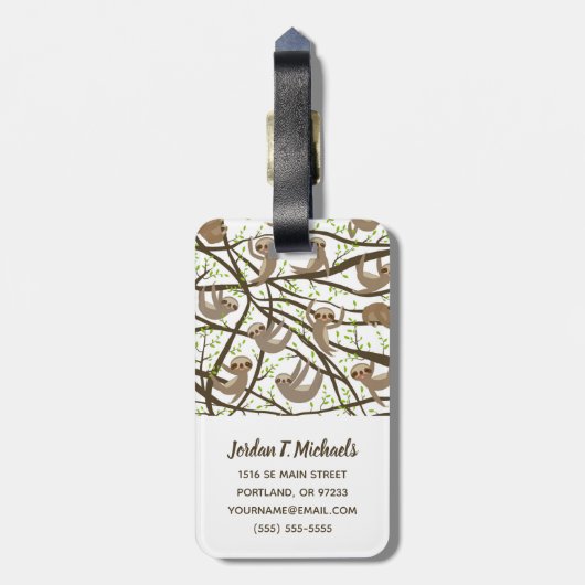 あなたの最初の|微笑の怠惰パターンを加えて下さい ラゲッジタグ (裏面縦)