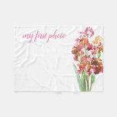 あなたの最初ベビーの写真のための小型毛布 フリースブランケット (正面(横))