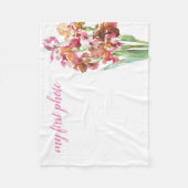 あなたの最初ベビーの写真のための小型毛布 フリースブランケット (正面)