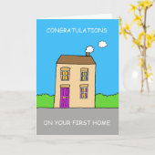 あなたの最初家のお祝い カード (黄色い花)