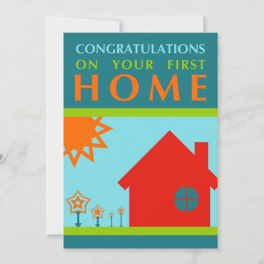 あなたの最初家のお祝い(crayolaShapes) 招待状 (正面)