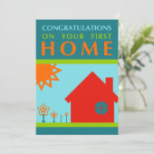 あなたの最初家のお祝い(crayolaShapes) 招待状 (スタンド正面)