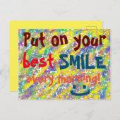 あなたの最高のスマイルカラフル引用文を明るく ポストカード (正面/裏面)