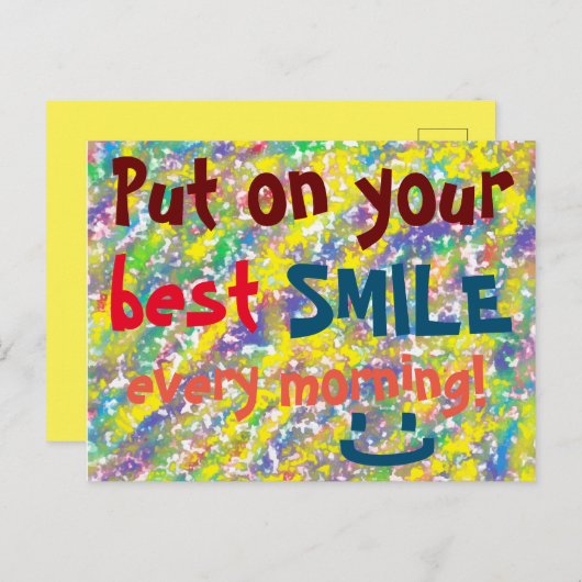 あなたの最高のスマイルカラフル引用文を明るく ポストカード (正面/裏面)