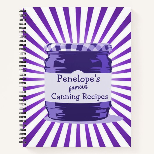 あなたの有名な缶詰レシピ紫色のゼリー瓶の日付 ノートブック (正面)