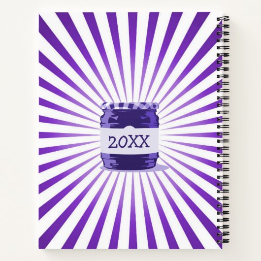 あなたの有名な缶詰レシピ紫色のゼリー瓶の日付 ノートブック (裏面)