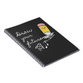 あなたの未来を描こう - かわいいモチベーション鉛筆デザイン ノートブック (右側)