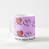 あなたの本当のハートの欲求を後を追って下さい コーヒーマグカップ (正面左)