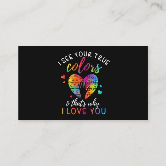 あなたの本当の色、パズルの世界自閉症 名刺 (正面)
