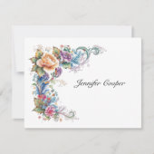 あなたの机からのわずかなバラの個人的な ノートカード (正面)