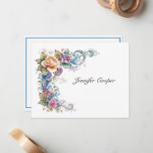 あなたの机からのわずかなバラの個人的な ノートカード (正面/裏面インサイチュ)