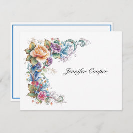 あなたの机からのわずかなバラの個人的な ノートカード