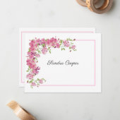 あなたの机からのピンクのバラのトレリスAパーソナル ノートカード (正面/裏面インサイチュ)