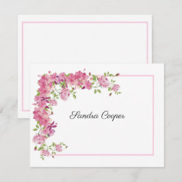 あなたの机からのピンクのバラのトレリスAパーソナル ノートカード