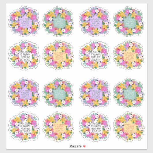 あなたの栄光は高い詩篇の水の色フローラ シール (シート)