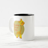 あなたの楽しむ人生かわいいかわいい黄色のベビーキリン ツートーンマグカップ (正面左)