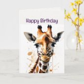 あなたの楽しむ誕生日キリン野生動物 カード (黄色い花)