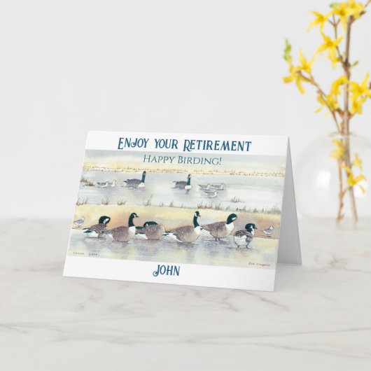 あなたの楽しむ退職幸福野鳥観察グースカード カード (黄色い花)