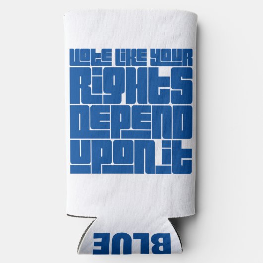 あなたの権利がそれに依存するように投票 スリム缶クーラー (裏面)