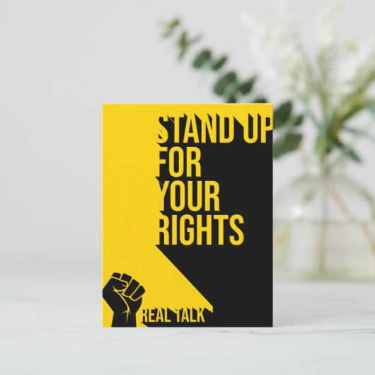 あなたの権利のために活字が立つ ポストカード (スタンド正面)