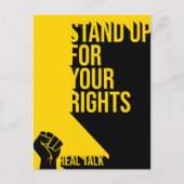 あなたの権利のために活字が立つ ポストカード (正面)