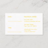 あなたの次のアポイントメントブライトイエローゴールデン 名刺 (裏面)