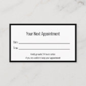 あなたの次のアポイントメント白黒ドクターオフィス 予約カード (正面)