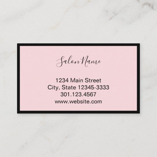 あなたの次のアポイントメント美しい淡い色のサロンピンクブラック 予約カード (裏面)