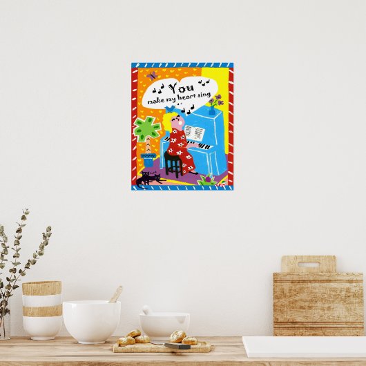 あなたの歌を歌わせるためのハート ポスター (キッチン)